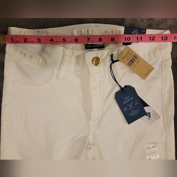 NWT American Eagle sz 4 LONG white jeans jeggings super super stretch - Picture 4 of 9